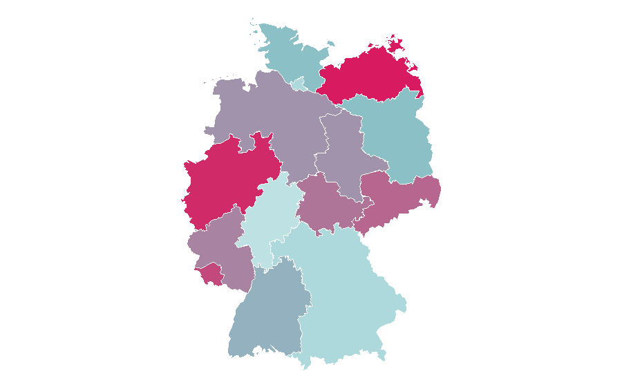 Affinité par région — SpongeBob SquarePants, Allemagne