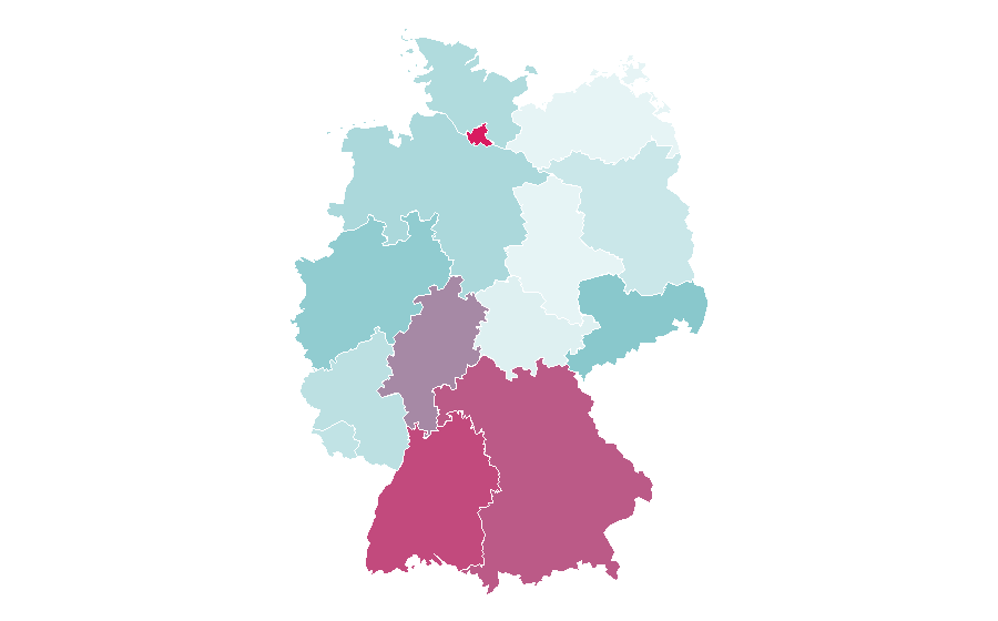Affinity by region — Squash (sport), Germany