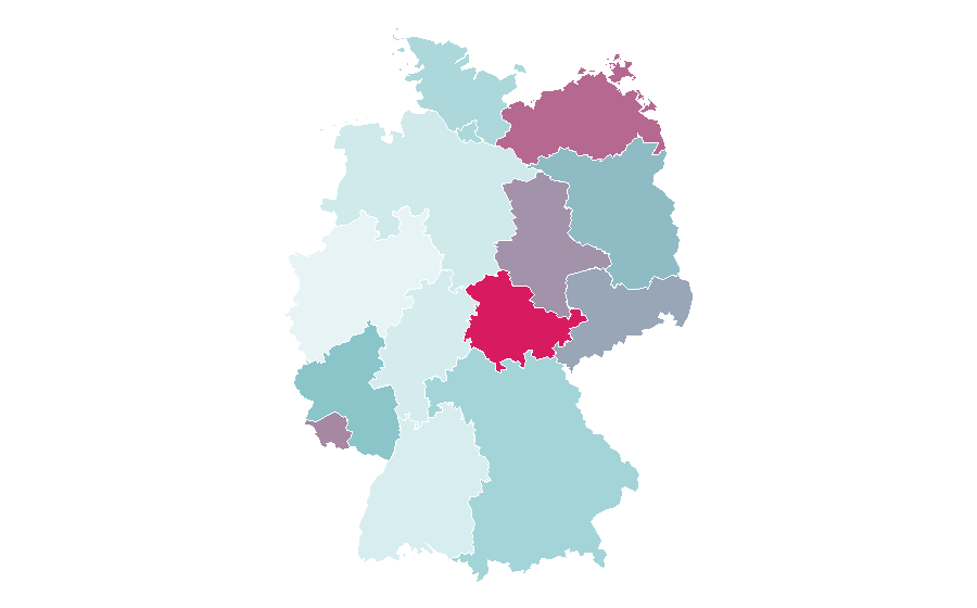 Affinity by region — States and territories of Australia, Germany