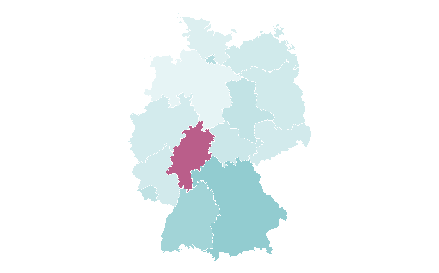 Affinity by region — States and union territories of India, Germany