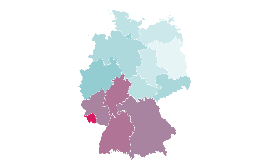 Affinity by region — Strength athletics, Germany
