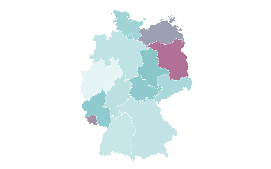Affinity by region — Students' union, Germany