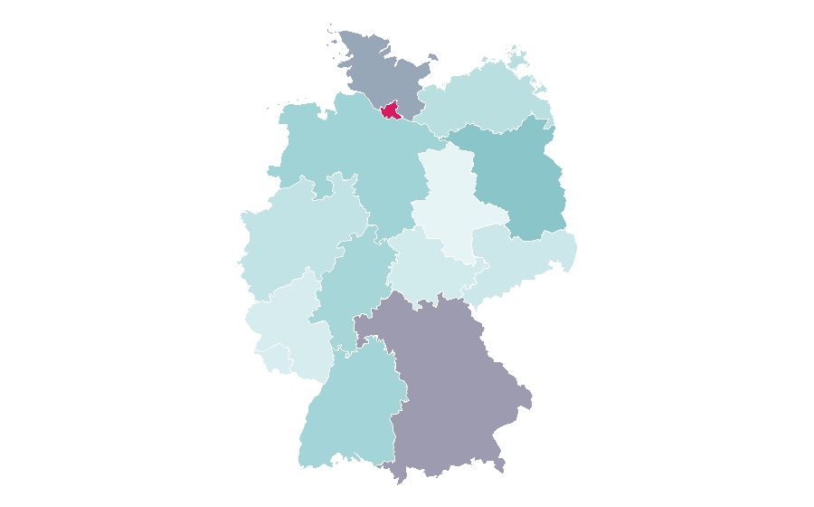 Affinità per regione — Surfing, Germania