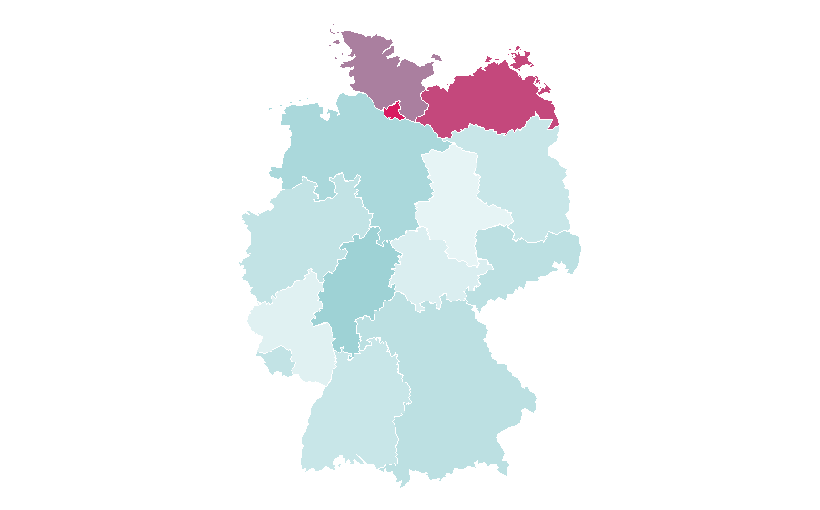 Affinity by region — Swedish language, Germany