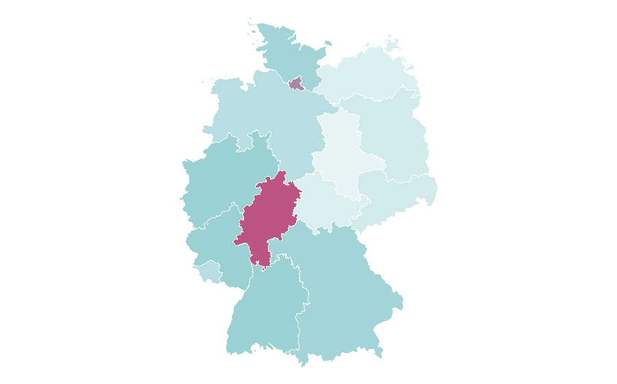 Affinity by region — Tagalog language, Germany