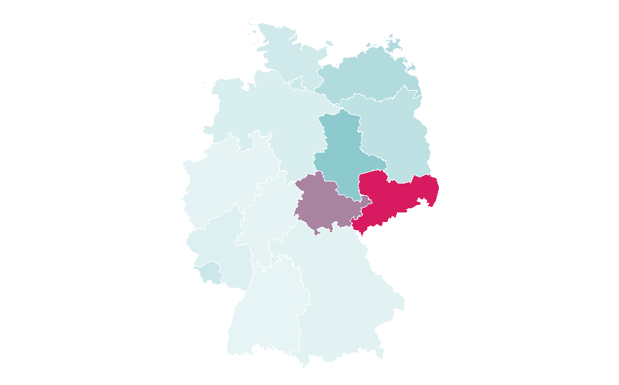 Affinité par région — Terrestrial television, Allemagne