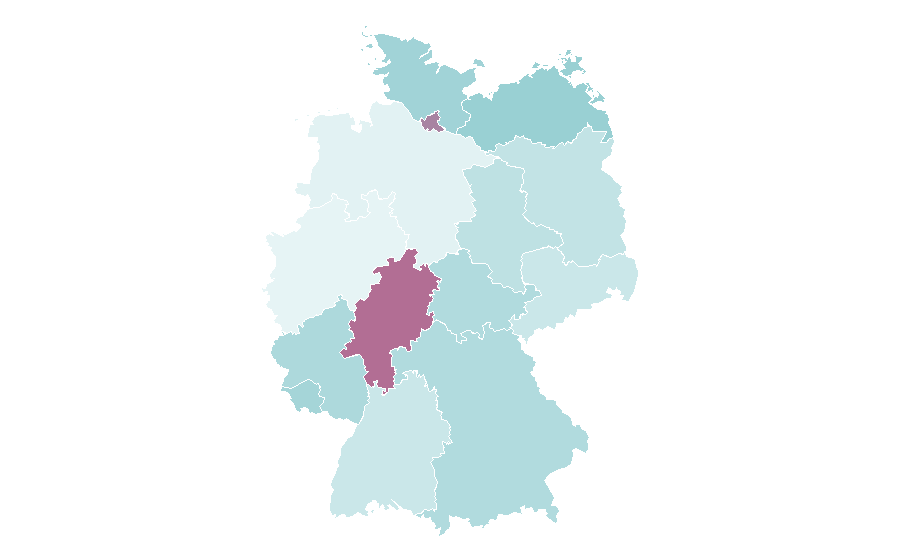 Affinity by region — Thai language, Germany