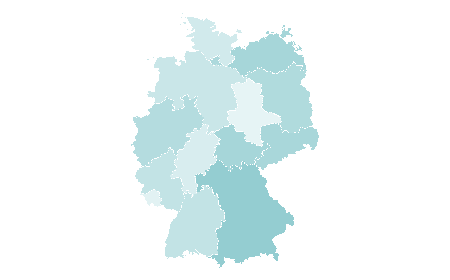 Affinity by region — The arts, Germany
