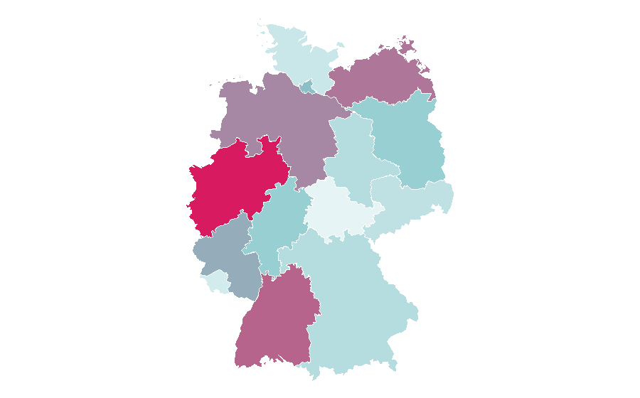 Affinity by region — The Rock (radio station), Germany