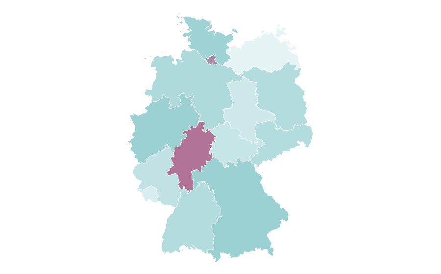 Affinity by region — The Social Network, Germany