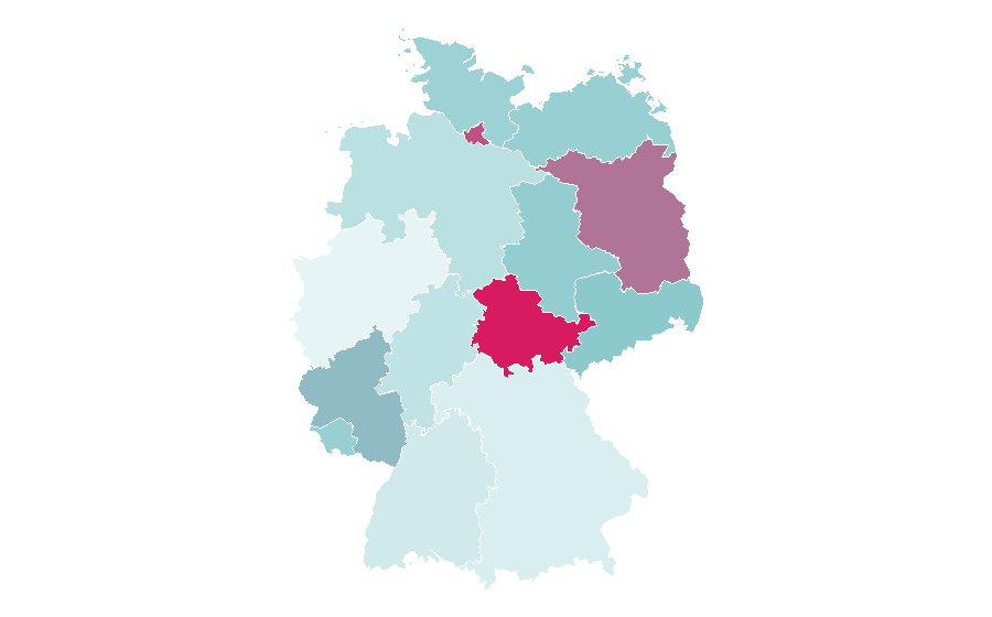 Affinity by region — Traditional Chinese characters, Germany