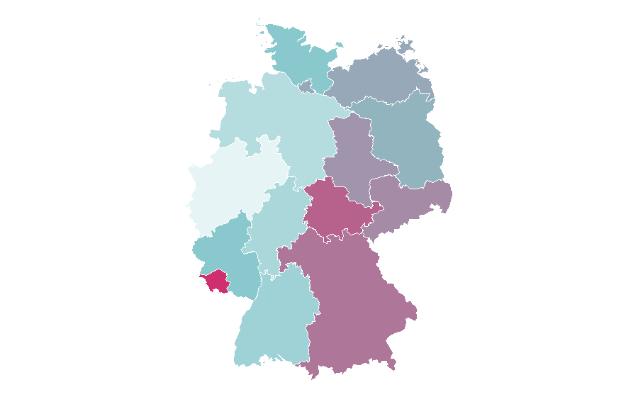 Affinity by region — Traditional climbing, Germany