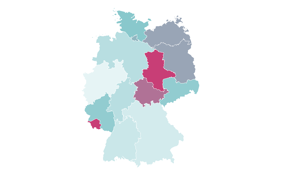 Affinity by region — Transgenderism, Germany