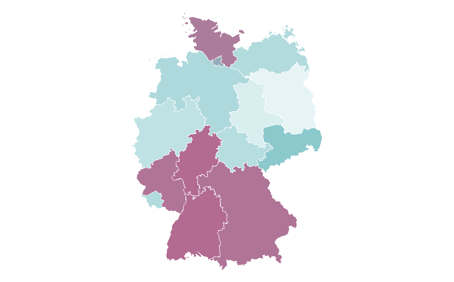 Affinity by region — Transhumanism, Germany
