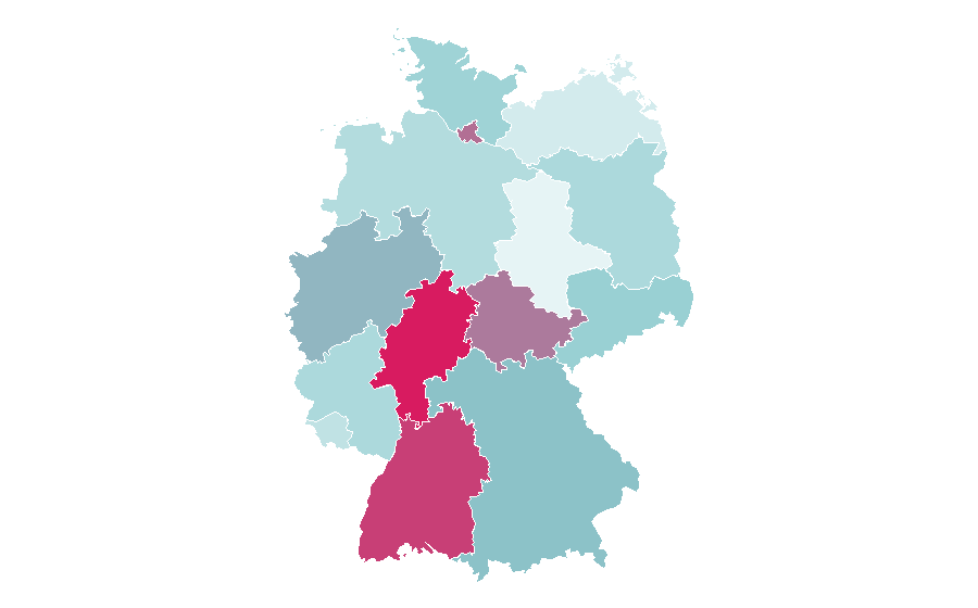 Affinity by region — Trendsetters, Germany