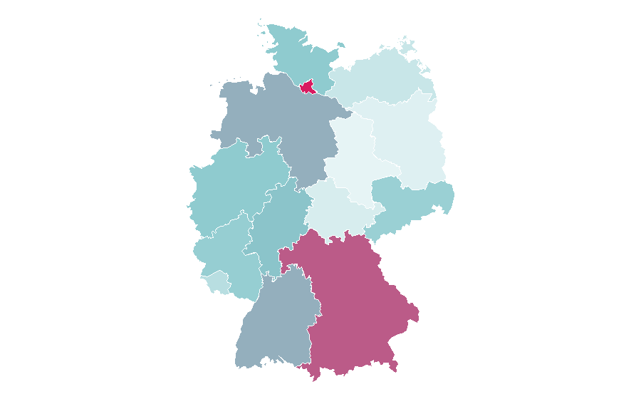 Affinité par région — Triathlons, Allemagne
