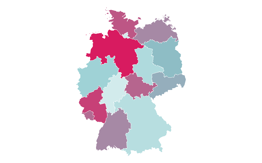 Affinity by region — UEFA European Under-21 Championship, Germany
