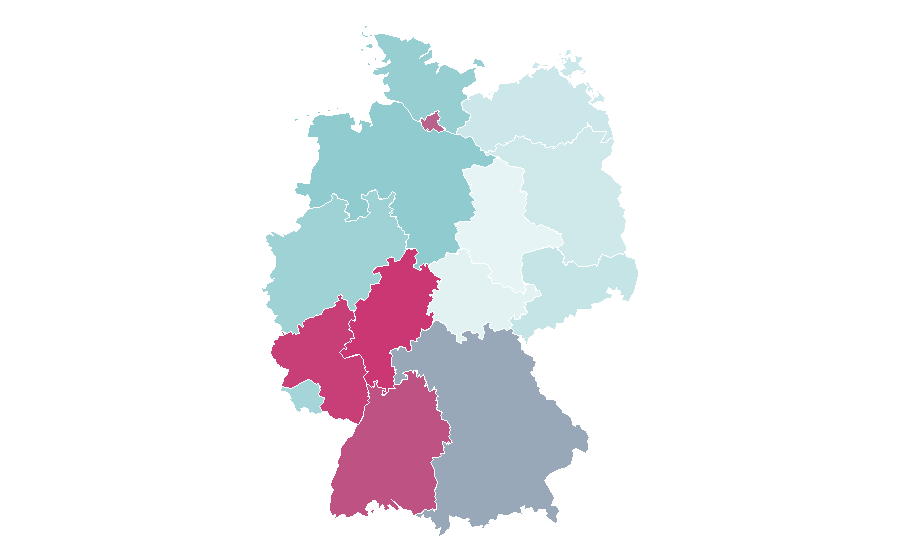 Affinity by region — United States Senate, Germany