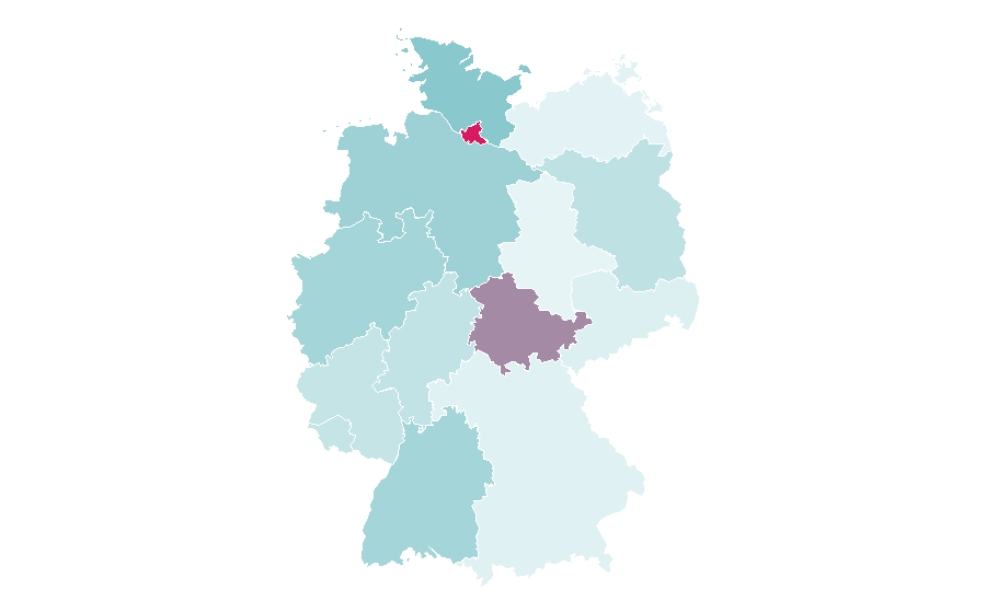 Affinity by region — Urban planning, Germany