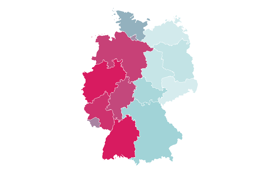 Affinity by region — Vehicle leasing, Germany