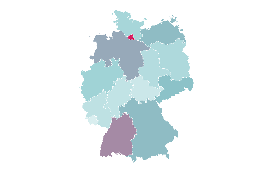 Affinity by region — Vermisst, Germany