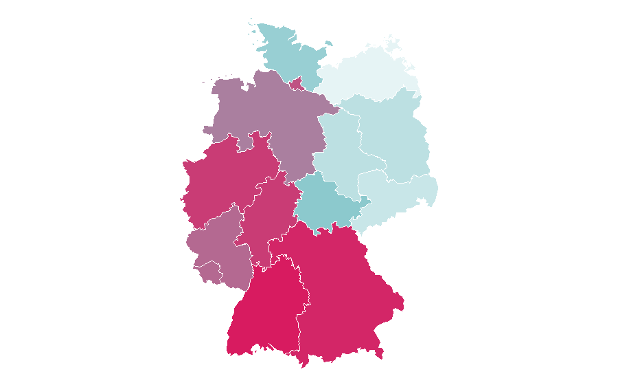 Affinity by region — Vertebral column, Germany