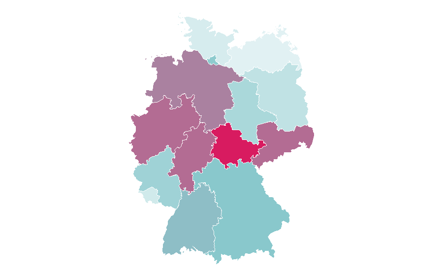 Affinité par région — Volkswagen Golf, Allemagne