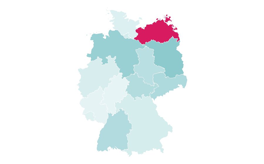 Affinity by region — Volleyball Bundesliga, Germany