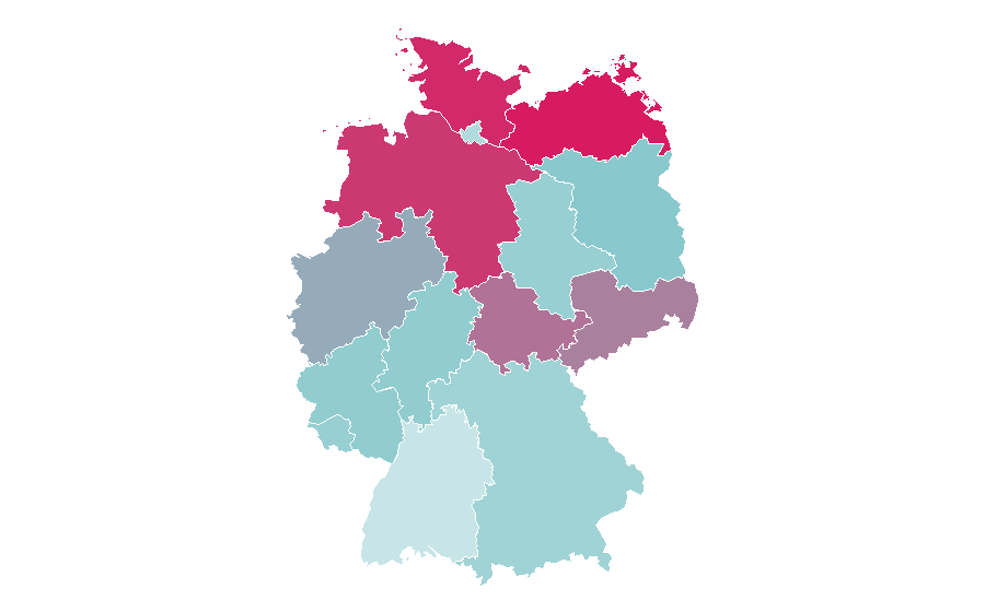 Affinité par région — VOX (TV channel), Allemagne