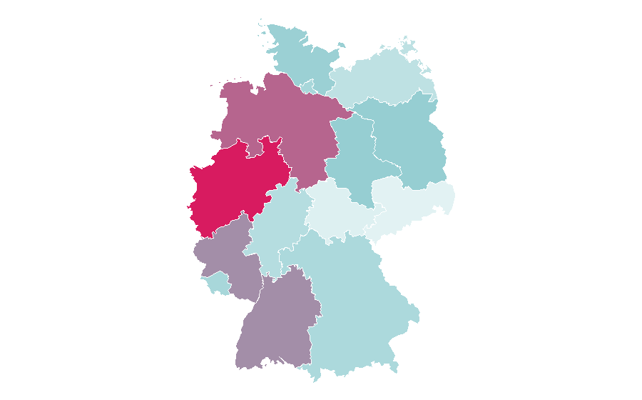 Affinity by region — Warp knitting, Germany