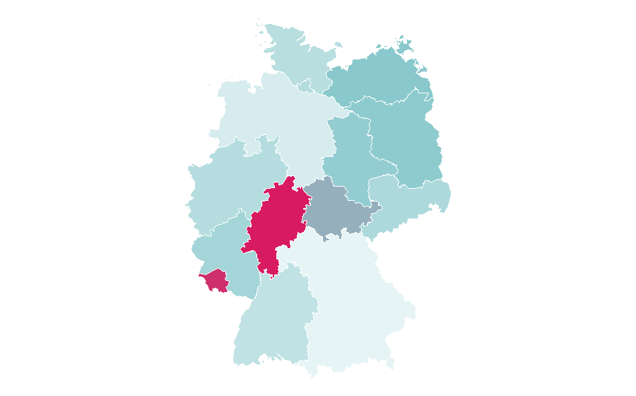 Affinity by region — Water pollution, Germany