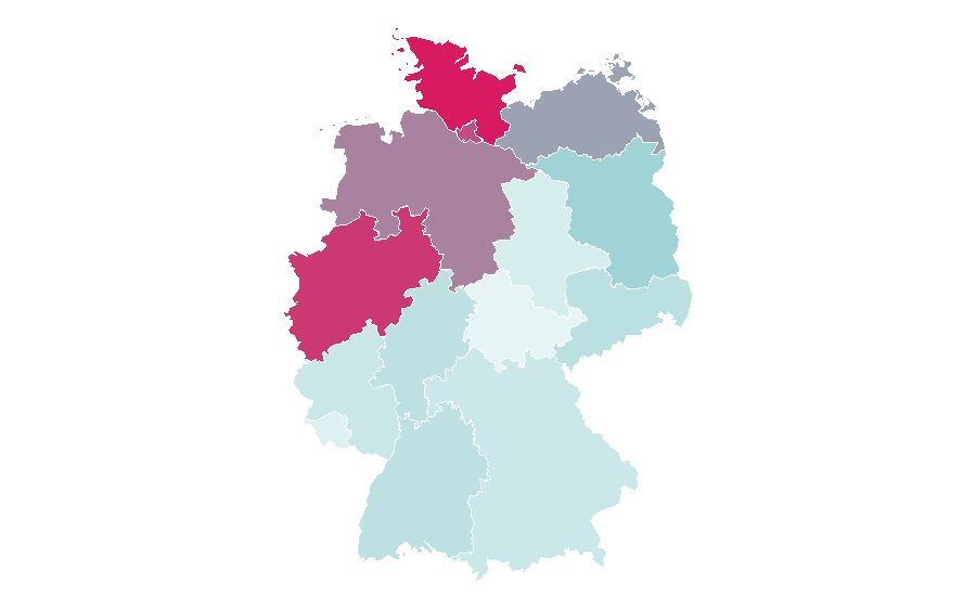 Affinity by region — Waterskiing, Germany