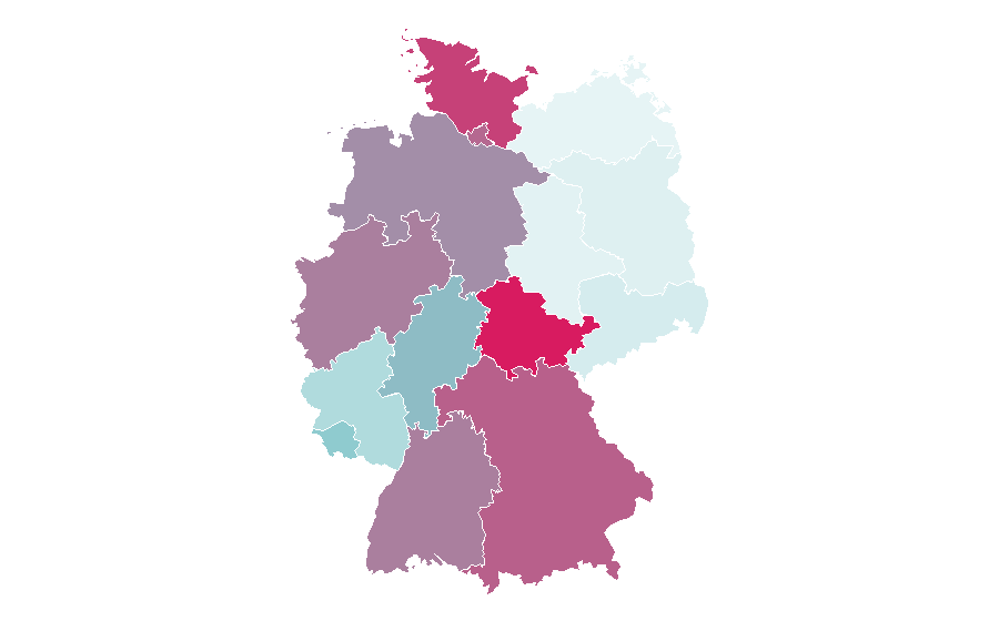 Affinity by region — Web developer, Germany