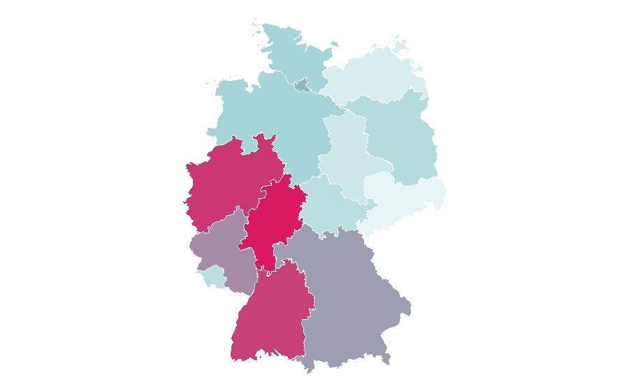 Affinité par région — Wedding planner, Allemagne