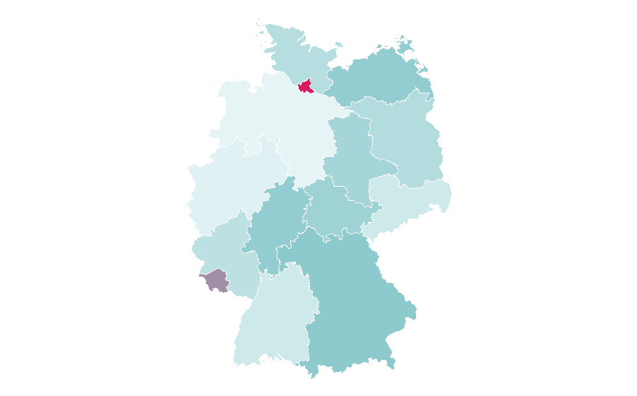 Affinity by region — Weekend Getaway, Germany