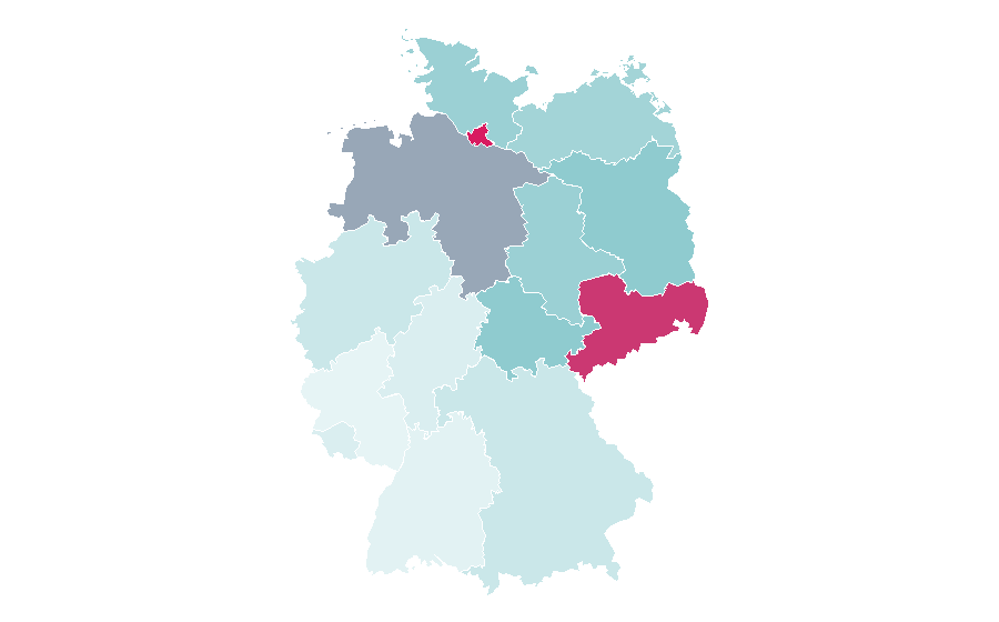 Affinity by region — Wir sind Helden, Germany