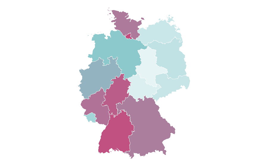 Affinity by region — Women's Tennis Association, Germany