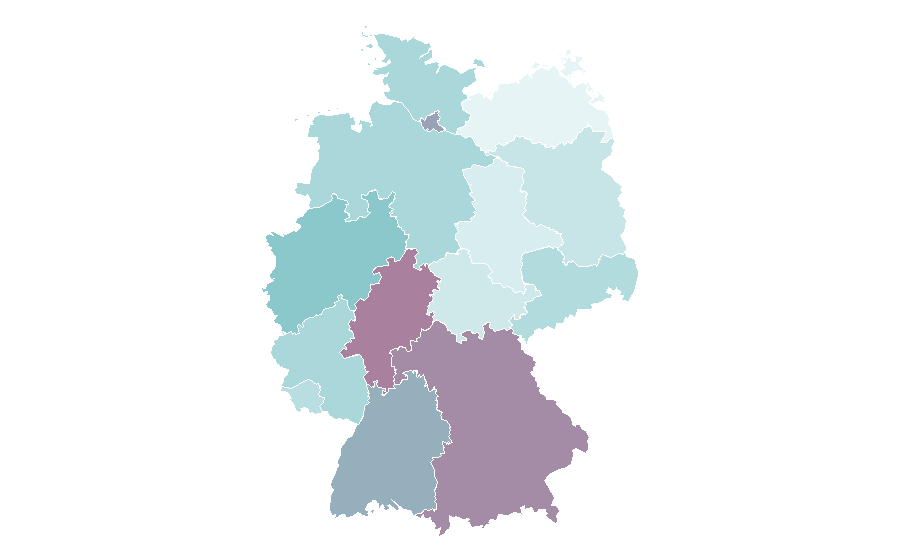 Affinity by region — WordPress, Germany