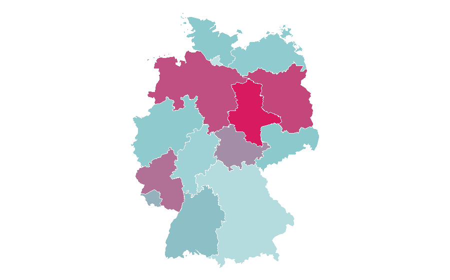 Affinity by region — Working dog, Germany