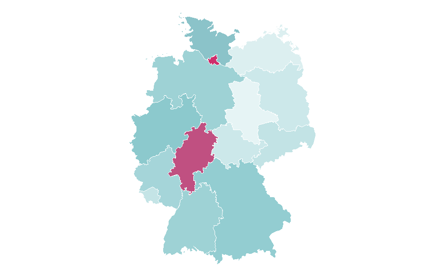 Affinité par région — Yoga pants, Allemagne