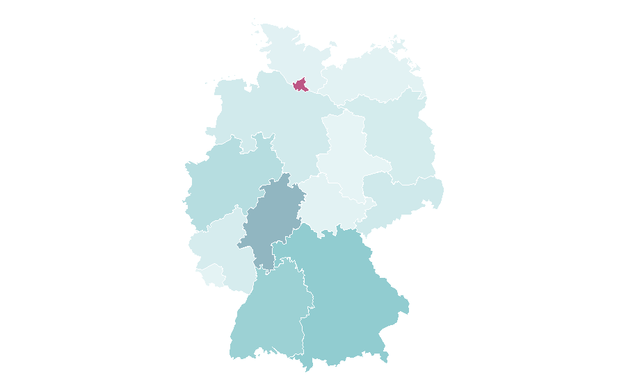 Affinity by region — Zaha Hadid, Germany