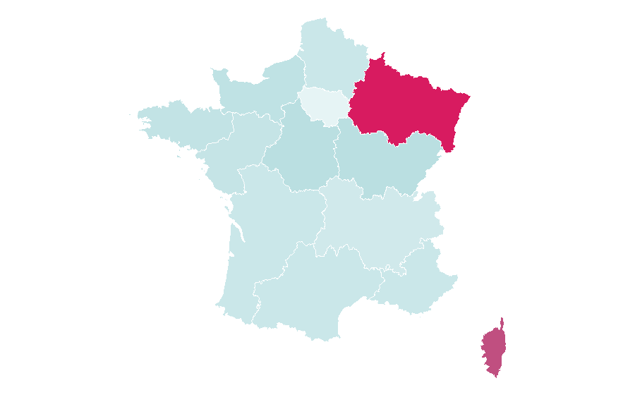 Affinity by region — Anna Schudt, France