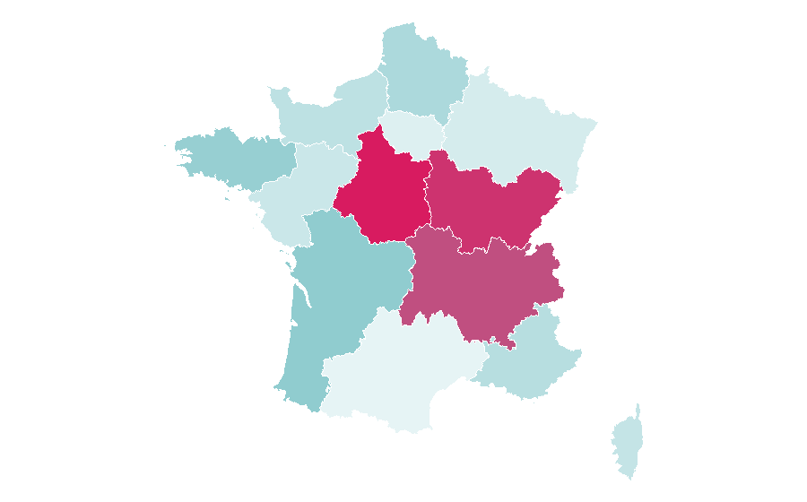Affinity by region — AS Saint-Étienne, France