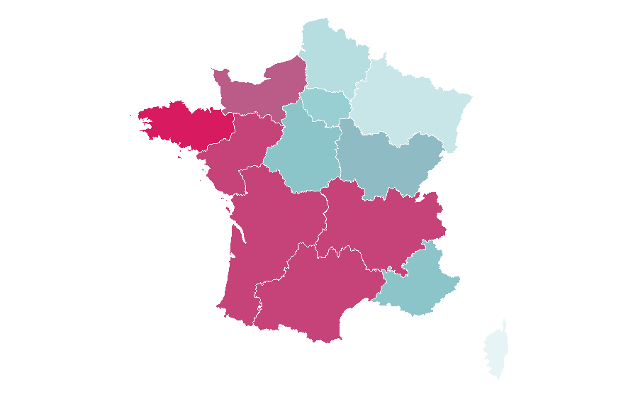 Affinity by region — Benjamin Biolay, France