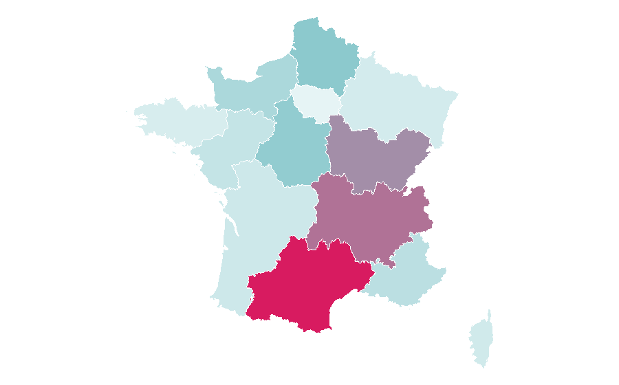 Affinity by region — Chérie FM, France