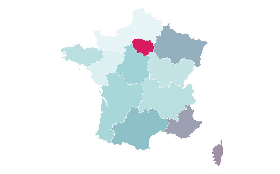 Affinity by region — Dixieland, France