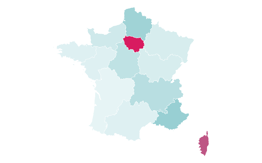 Affinity by region — Freestyle rap, France