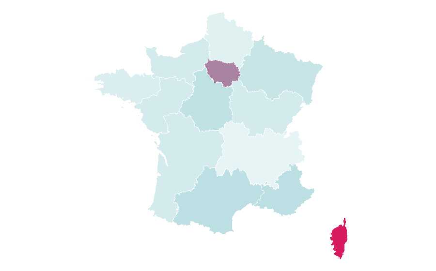 Affinity by region — Homeschooling, France