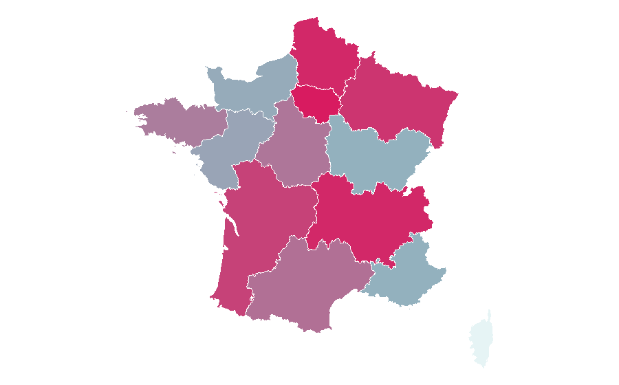 Affinité par région — Honda Civic, France