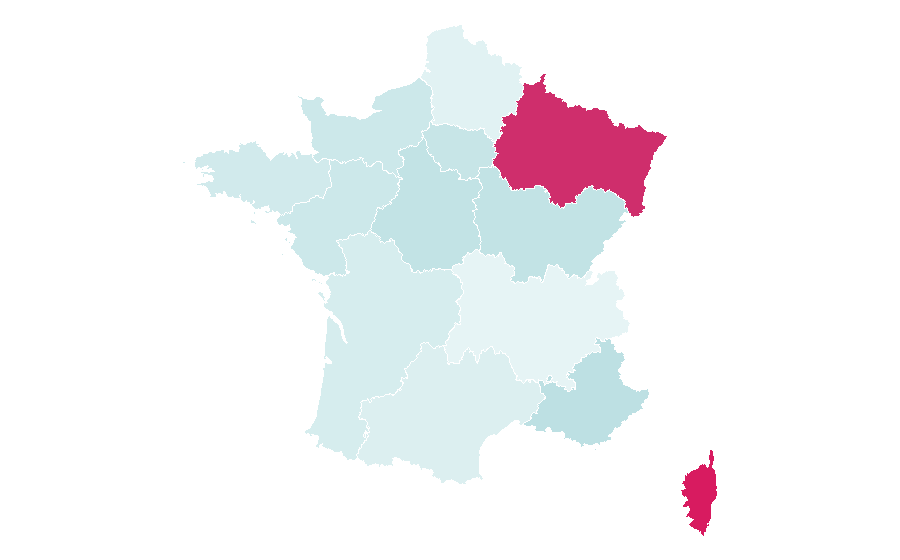 Affinität nach Region — Jawoll, Frankreich